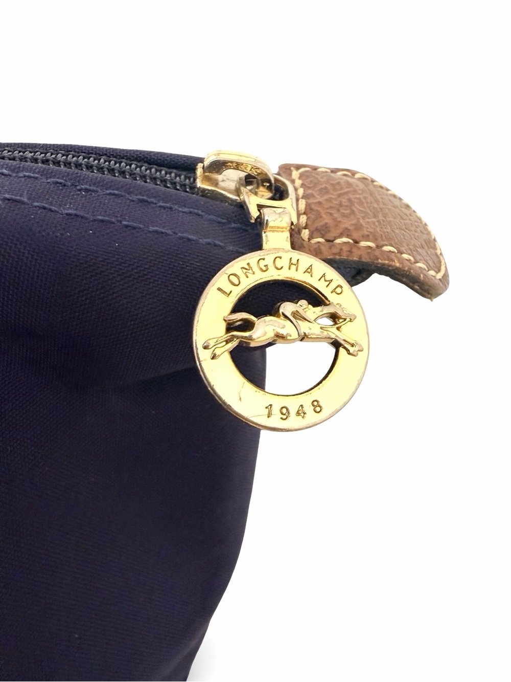 Authentic Longchamp Le Pliage Large Nylon Shoulder Tote Bag – Navy Blue - Picture 5 of 13